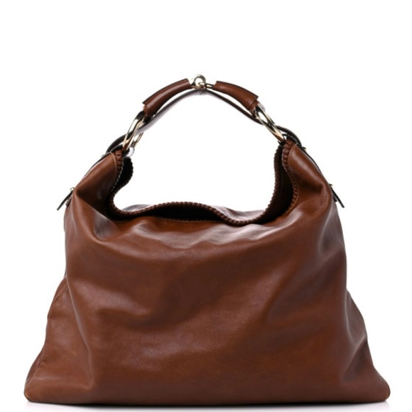 Gucci Dark Brown Leather Hobo Large Horsebit Bag - Picture 1 of 14